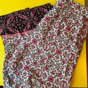 Wide leg floral pants